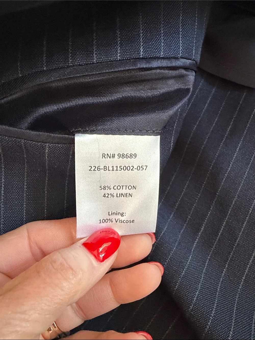 Todd Snyder Navy Pinstripe Double-Breasted Suit Jacket Sz 40S.  New